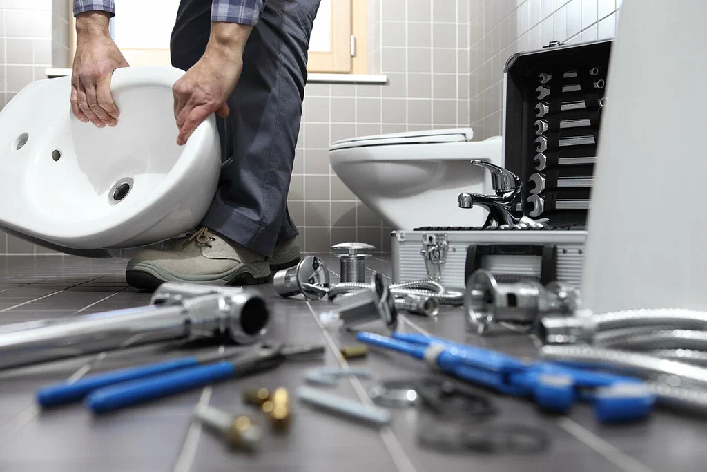 Plumbing tools prepared for a bathroom repair in Menifee